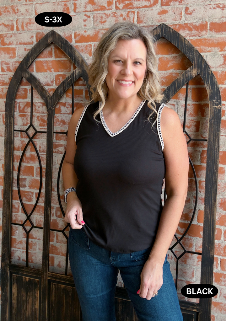 Whisper To Me Stitched Tank-2 Colors