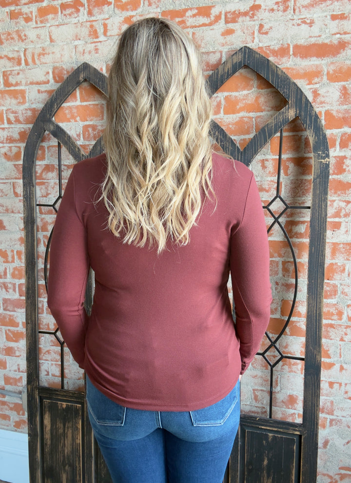 Had The Chance Basic Long Sleeve-Wine