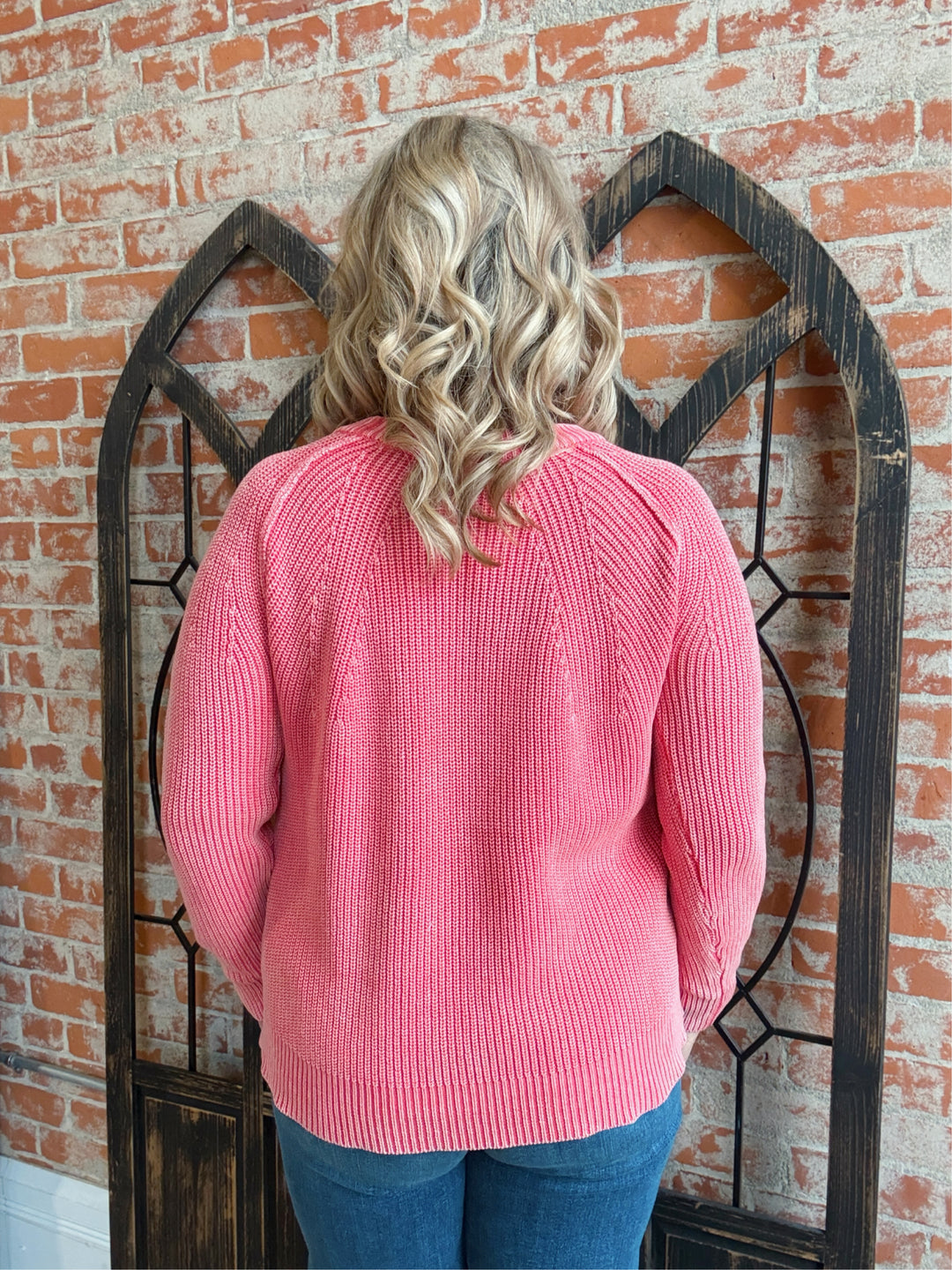 Make It Work Washed Yarn Sweater-2 Colors