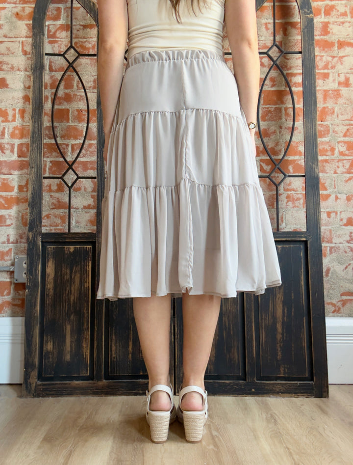 Sunday Mornings Maxi Skirt-Taupe