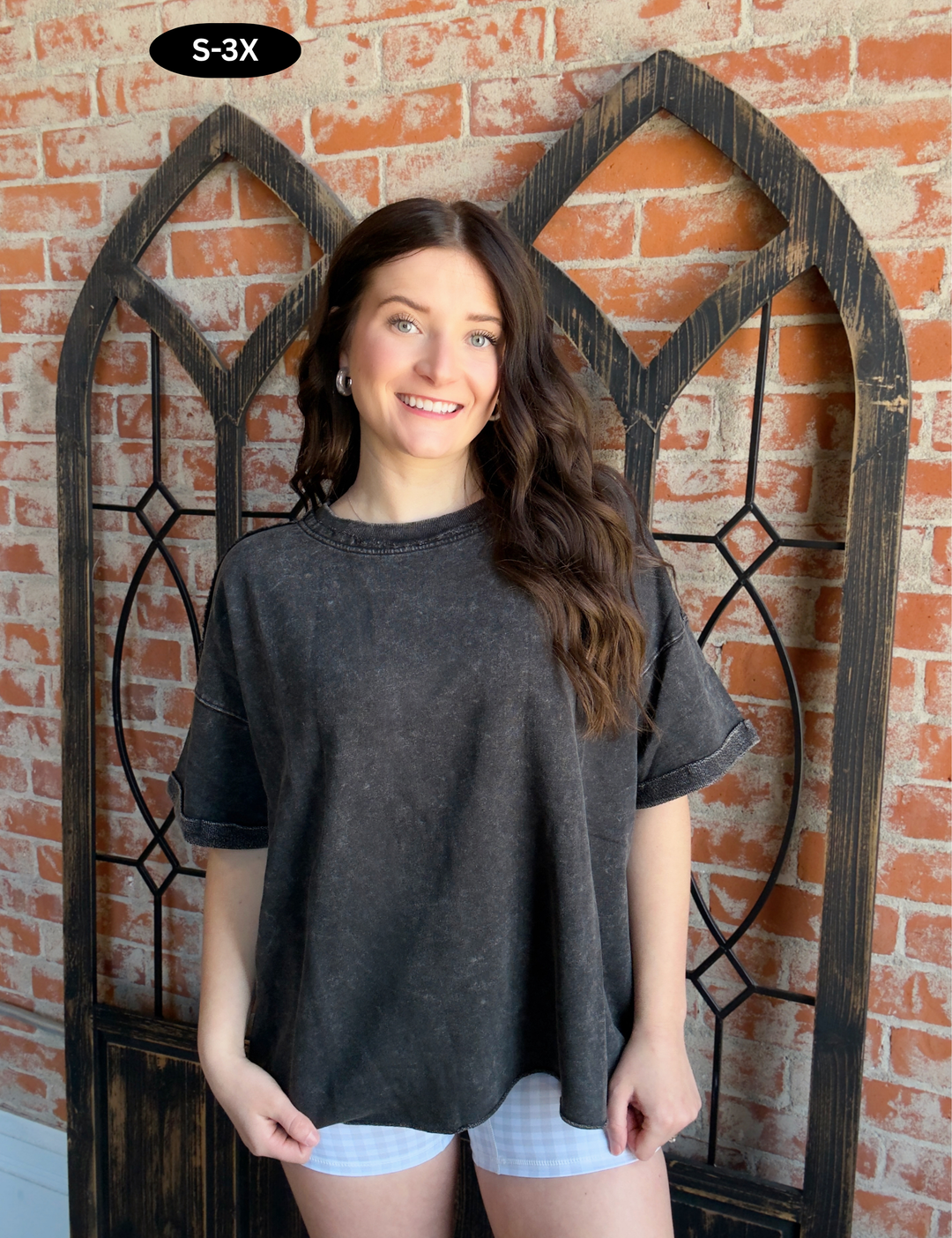 Be A Homebody Vintage Boyfriend Tee- Ash Black