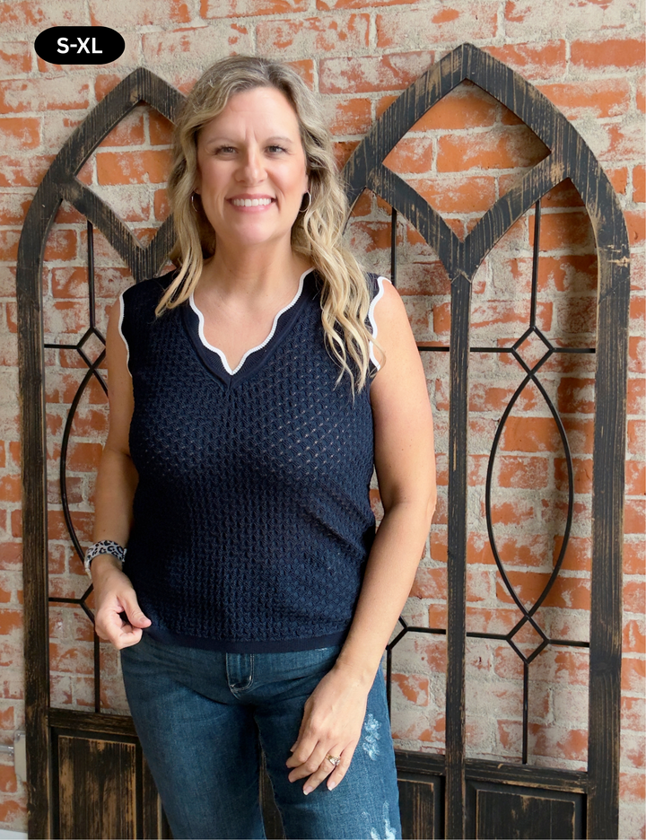 Set Sail Scalloped Tank
