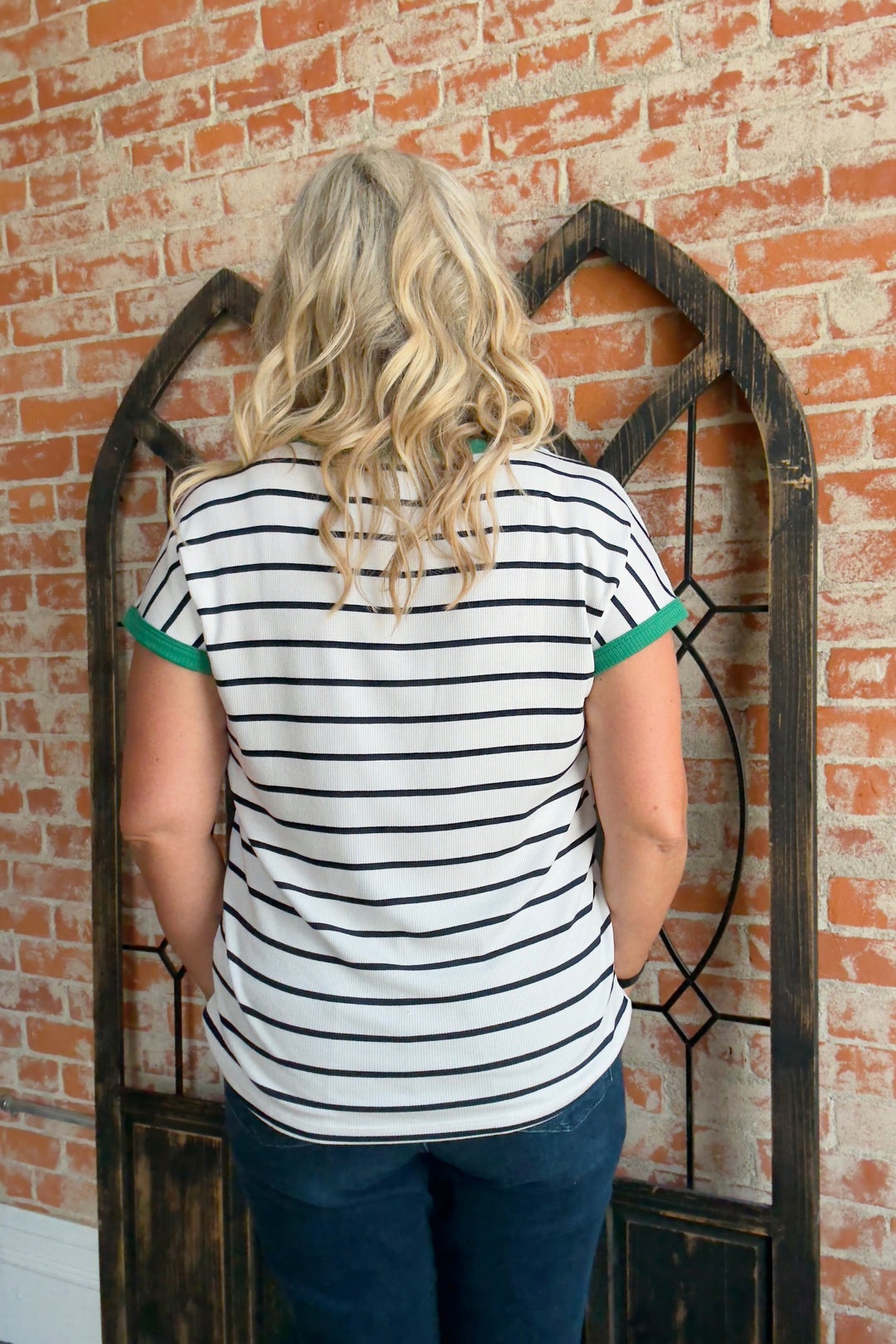 Better Believe It Striped Accent Tee