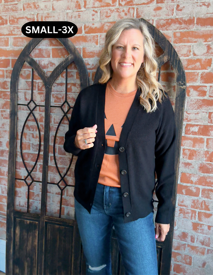 Never Too Late Cardigan-Black