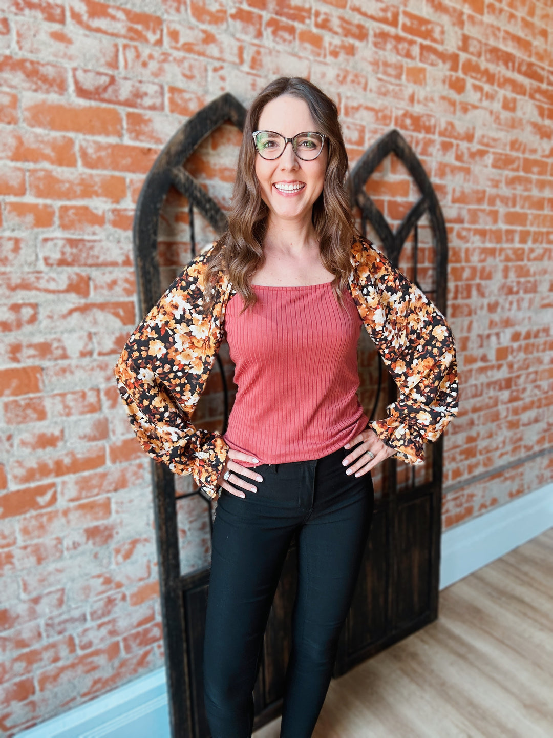 Shades Of Fall Floral Bubble Sleeve