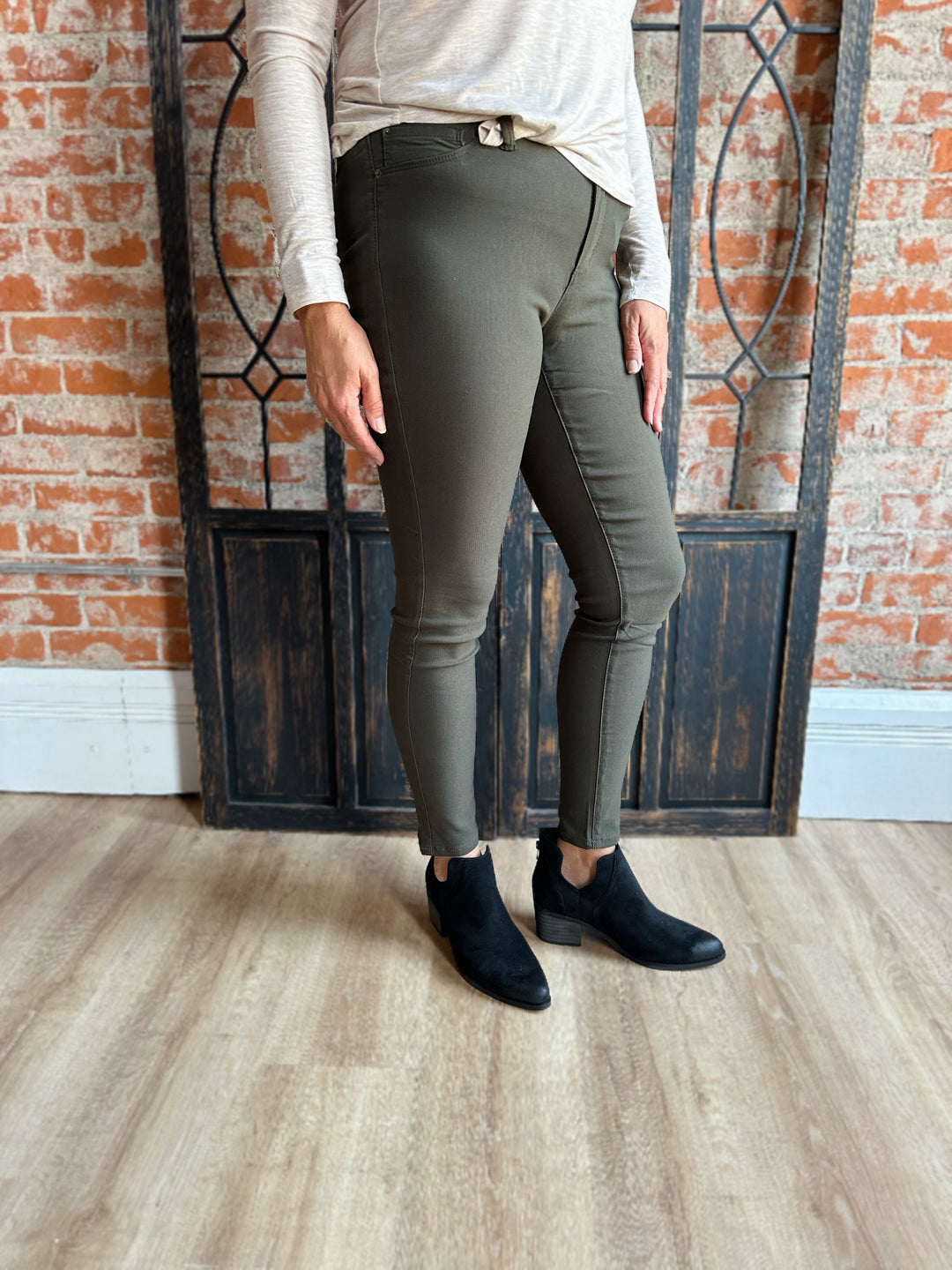 Like Magic Dark Olive Hyperstretch Skinny