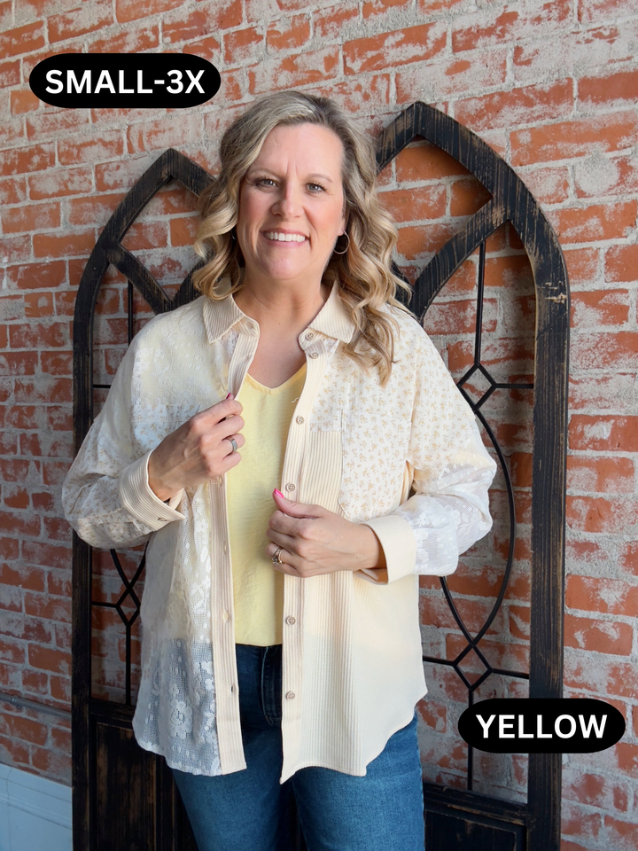 Turning The Corner Floral Button Up-2 Colors