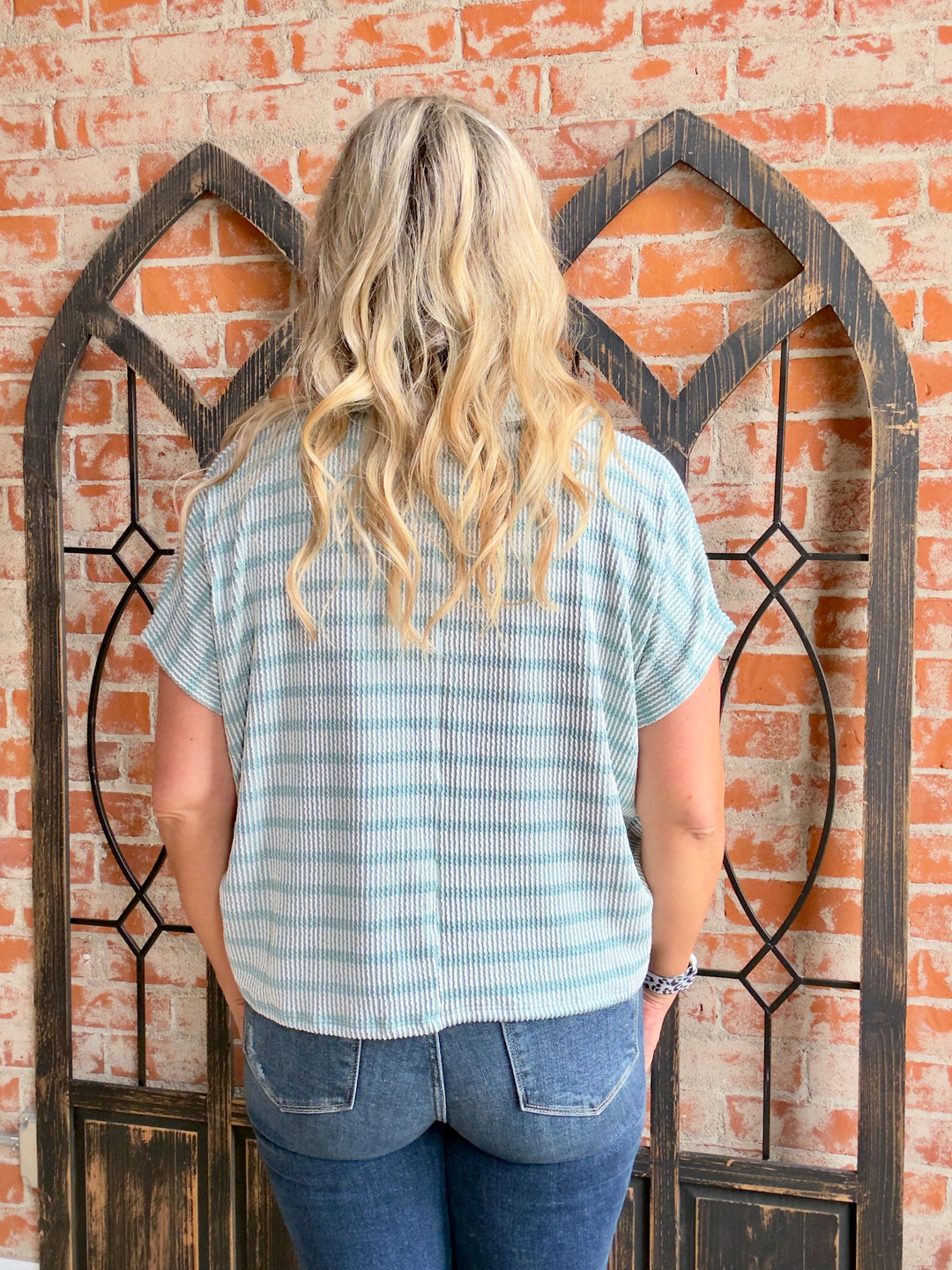 Whisper To Me Striped Collared Tee-2 Colors