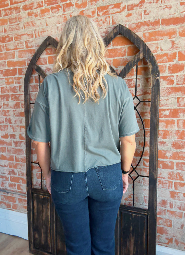 Work For It Mom Crop Tee-2 Colors