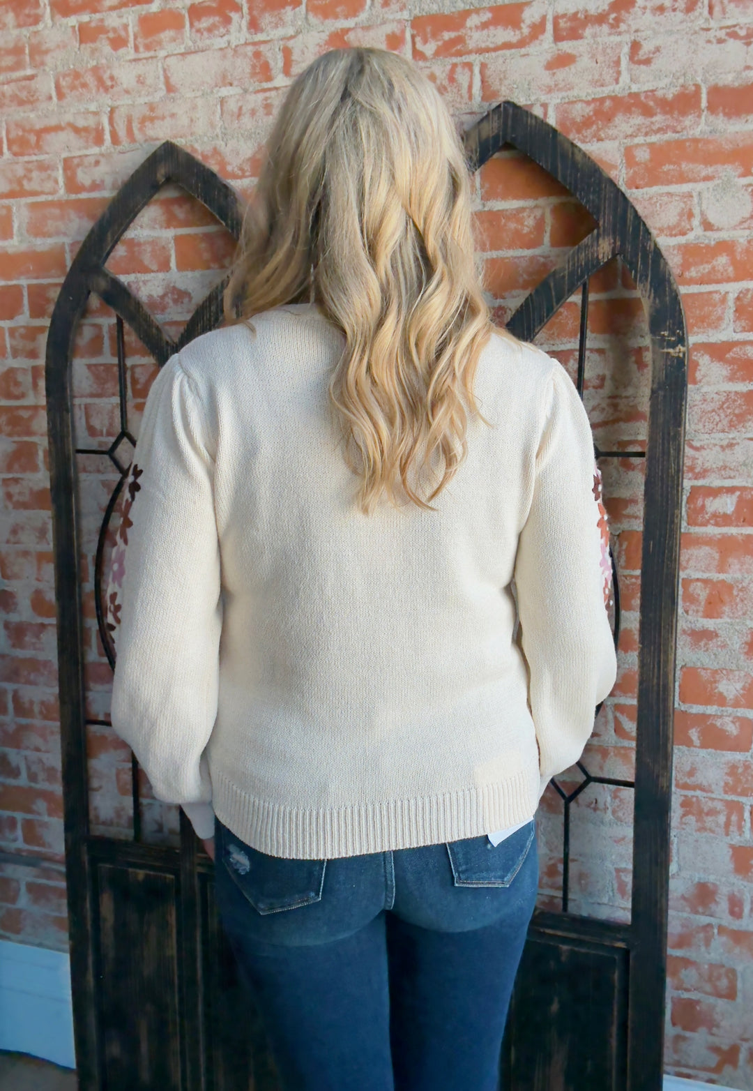 What You Deserve Embroidered Sleeve Sweater