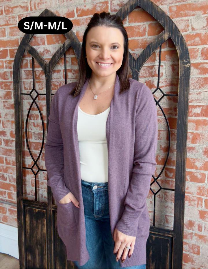 Passed The Test Cardigan-Heather Acai