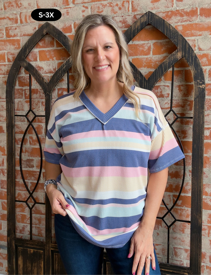 Love Me Some Color Striped Tee