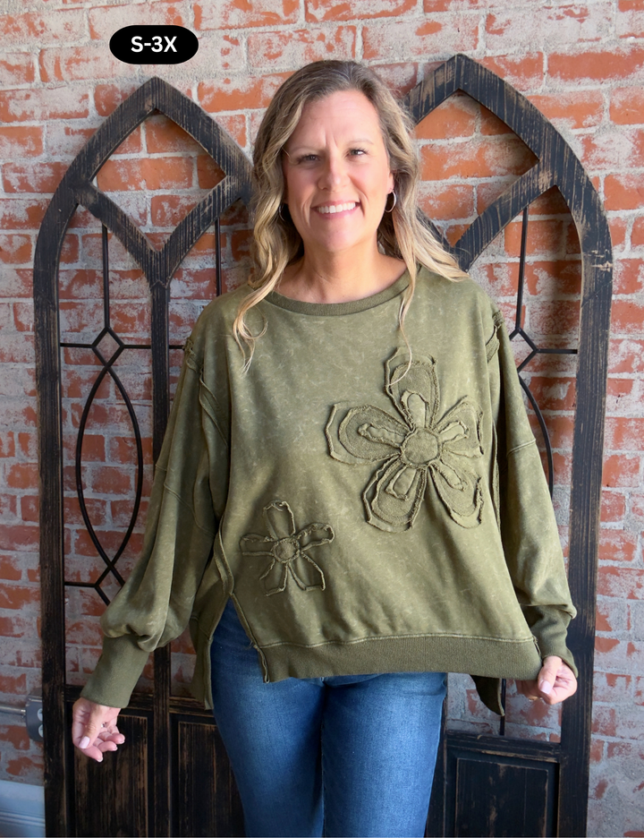 My Wildflower Crewneck-Olive