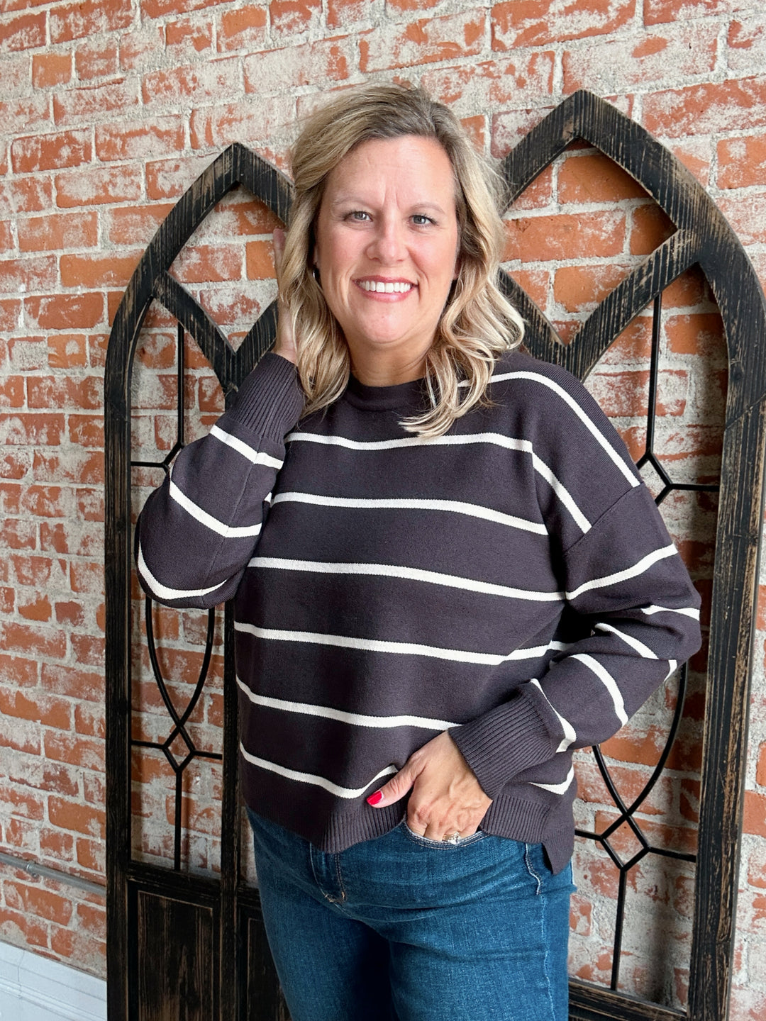 Take A Moment Striped Sweater-2 Colors