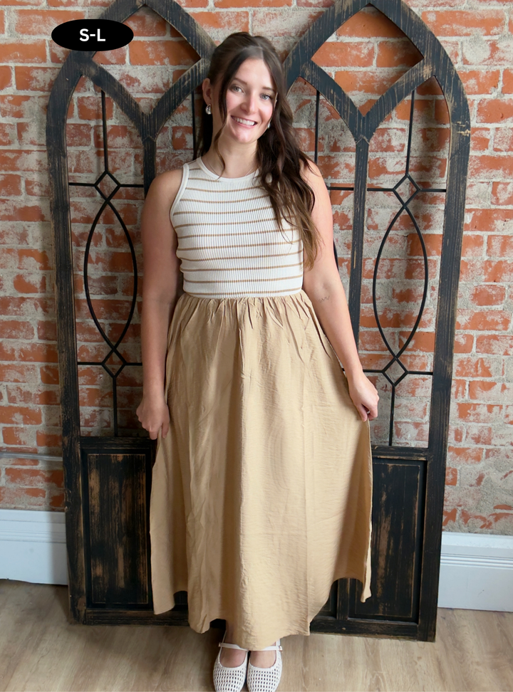 Don't Wait Up Dress-Khaki