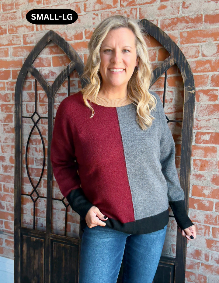 Take The Journey Color Block Sweater