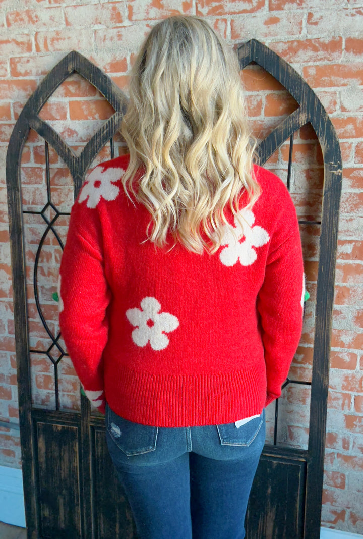Festive Floral Sweater