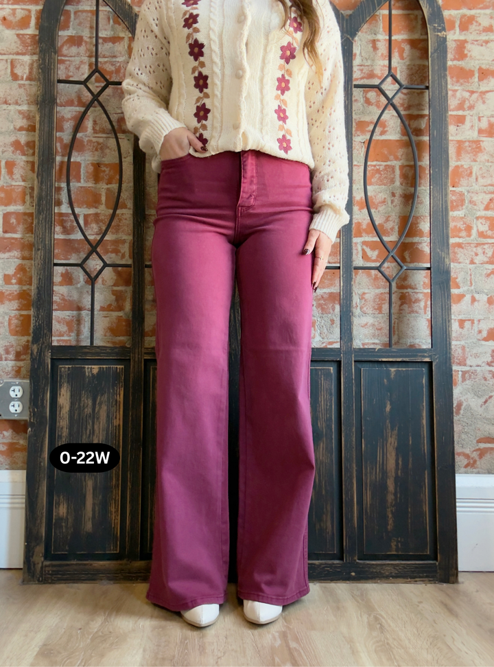 Judy Blue Boysenberry Wide Leg