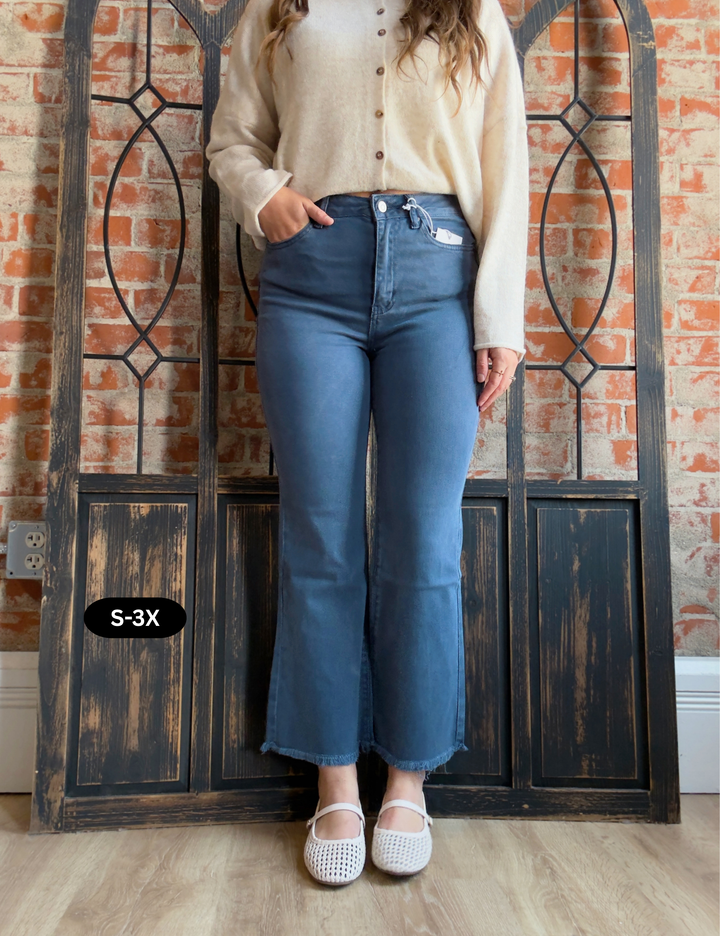 Zenana It's A Necessity Kick Flare- Blueberry