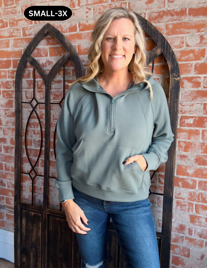 Leave it To Me Sage Halfzip