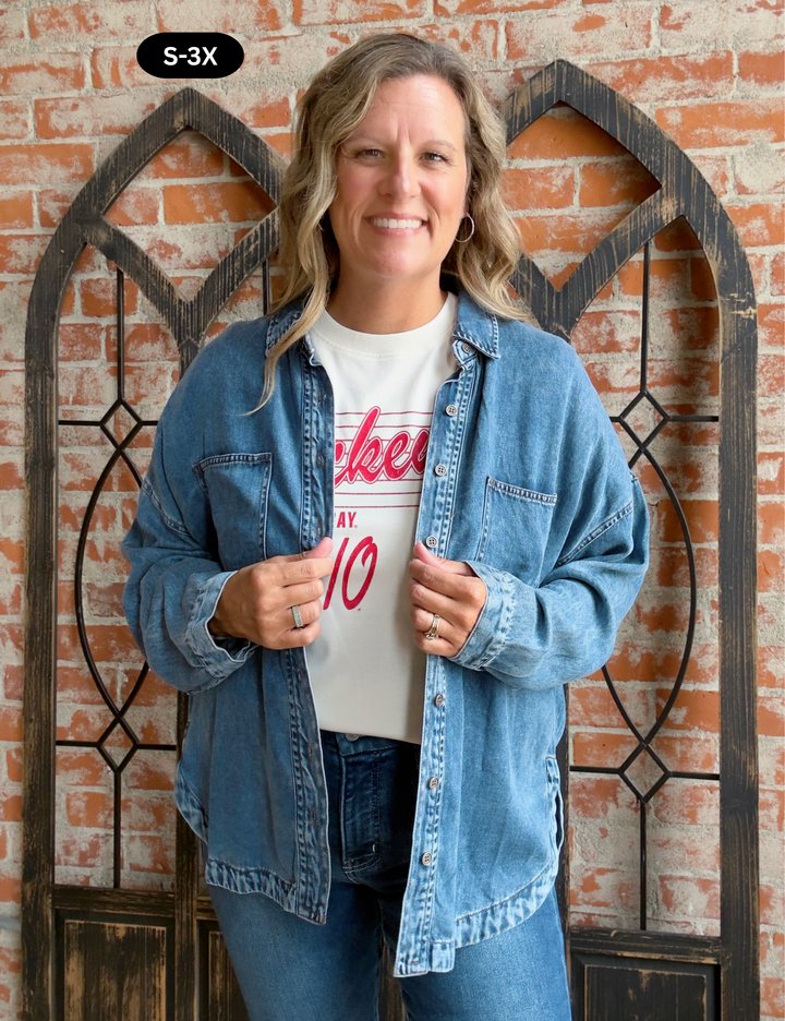 My Fall Sidekick Denim Shacket
