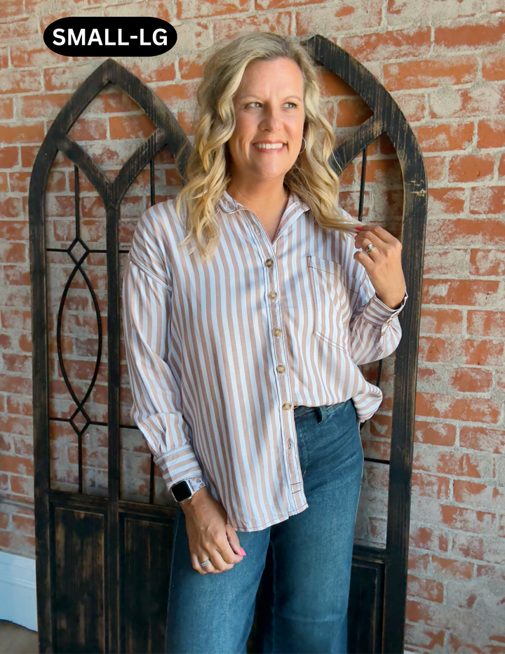 Join Me Pinstriped Blouse