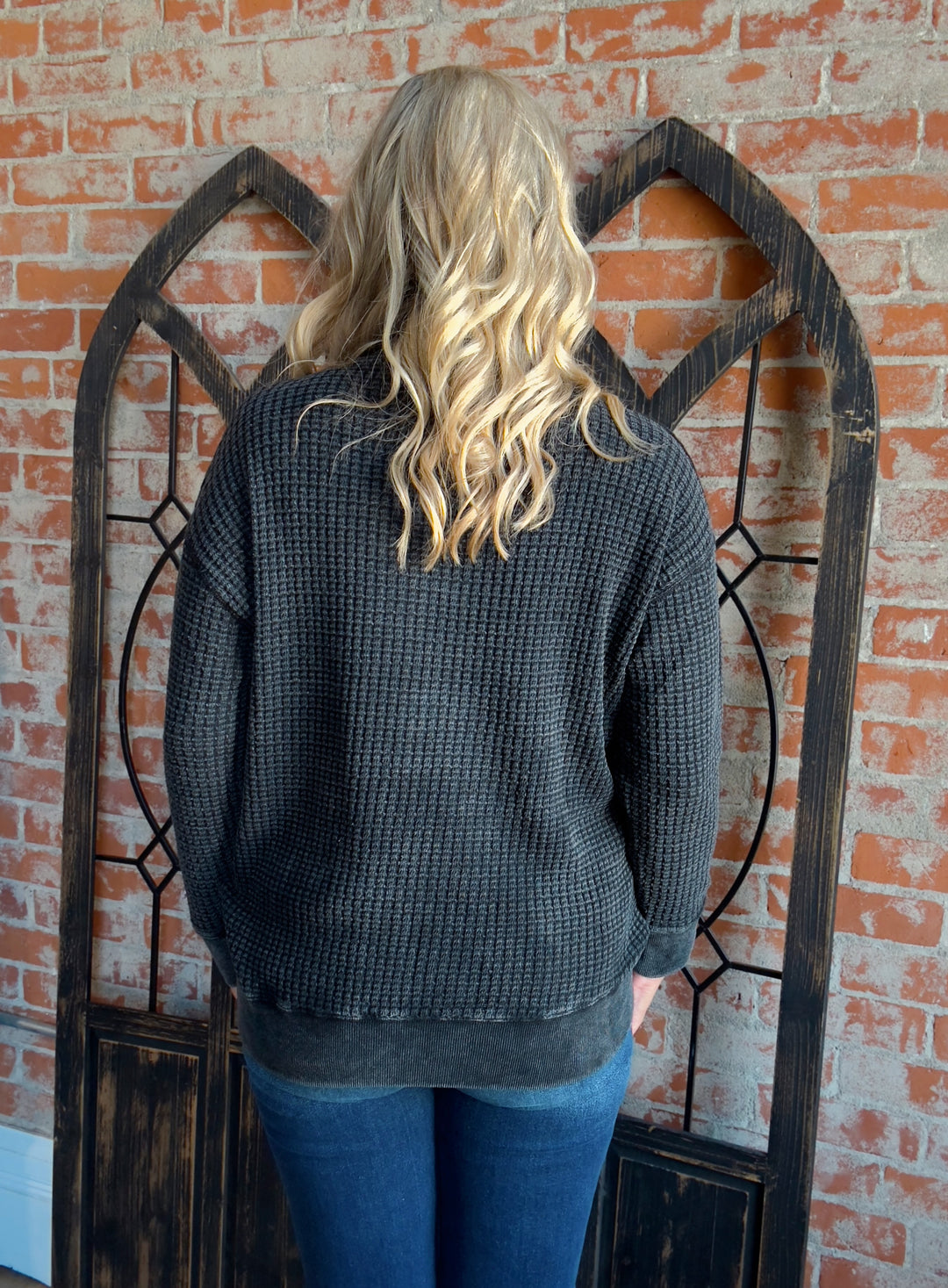 Deserve It Chunky Waffle Crewneck-2 Colors