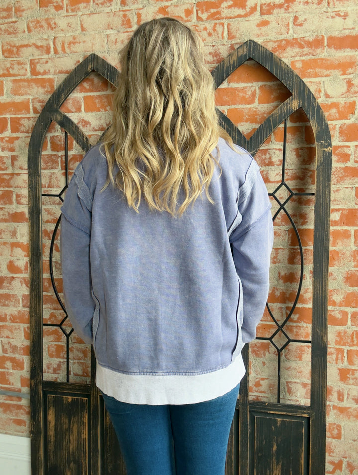 My Saturday In Burnout Fleece Crewneck-Marlin