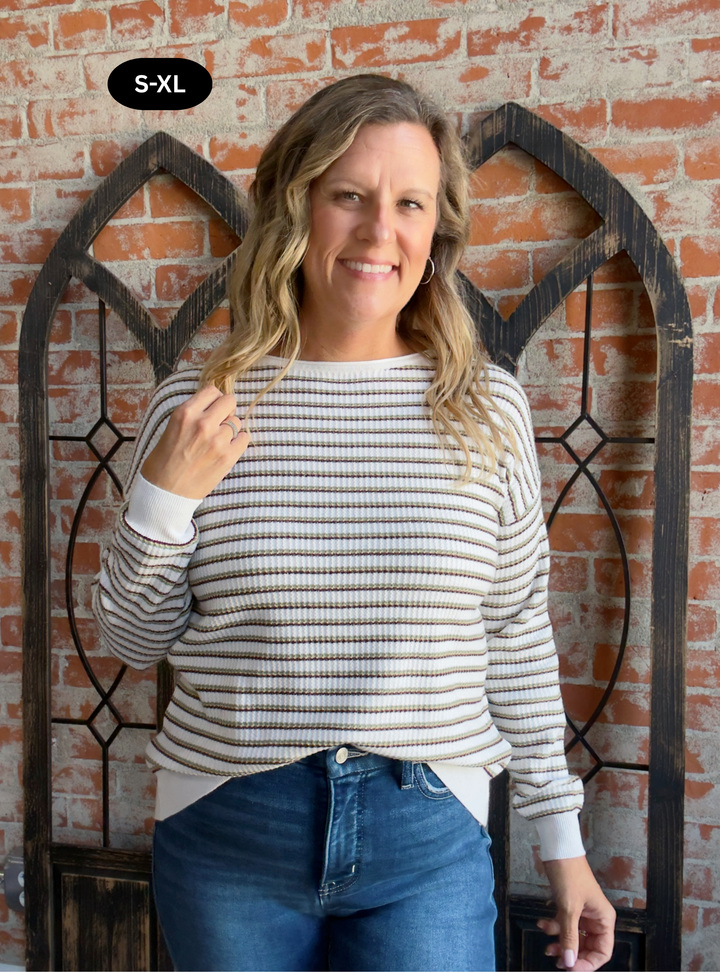 Nothing Else Matters Striped Waffle Knit