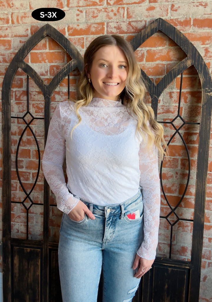 Not Broken Lace Sleeve-Ivory