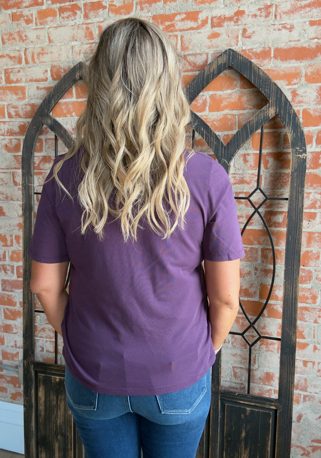 On My Time Basic Tee-Plum