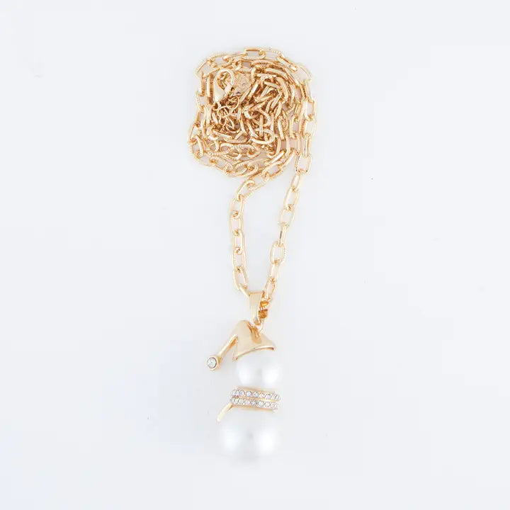 Christmas Pearl Snowman Pendant Necklace