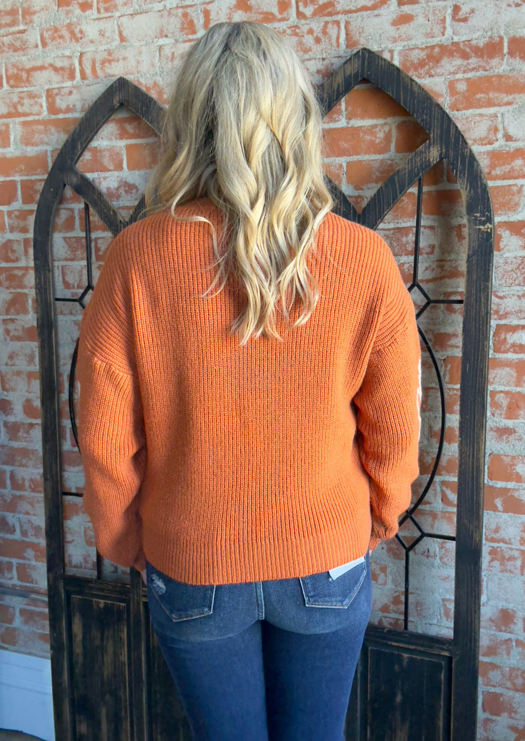 Floral Please Rust Sweater