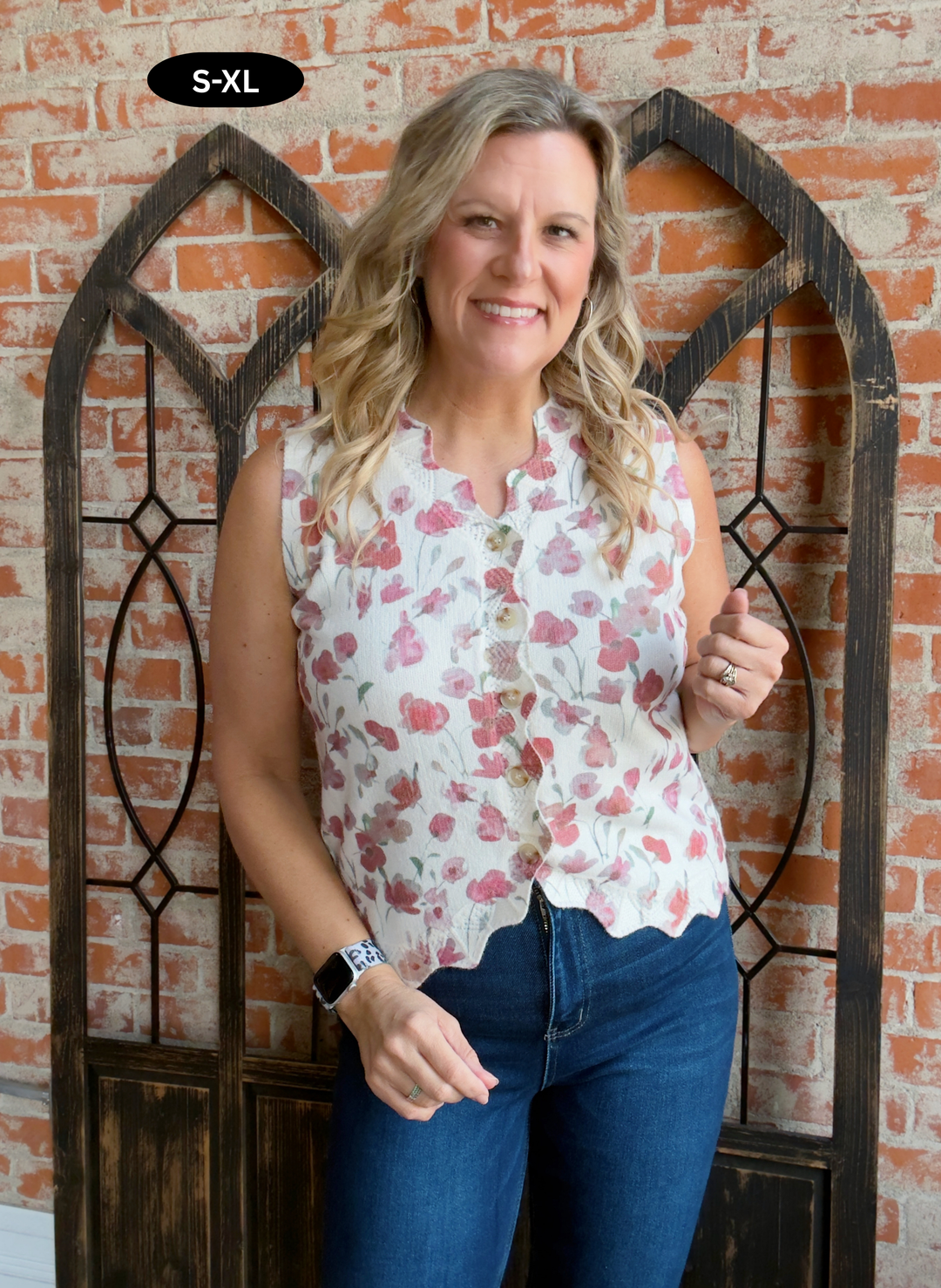 One Spring Morning Floral Sweater Vest