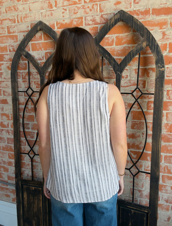 At The Summer Cottage Striped Tank
