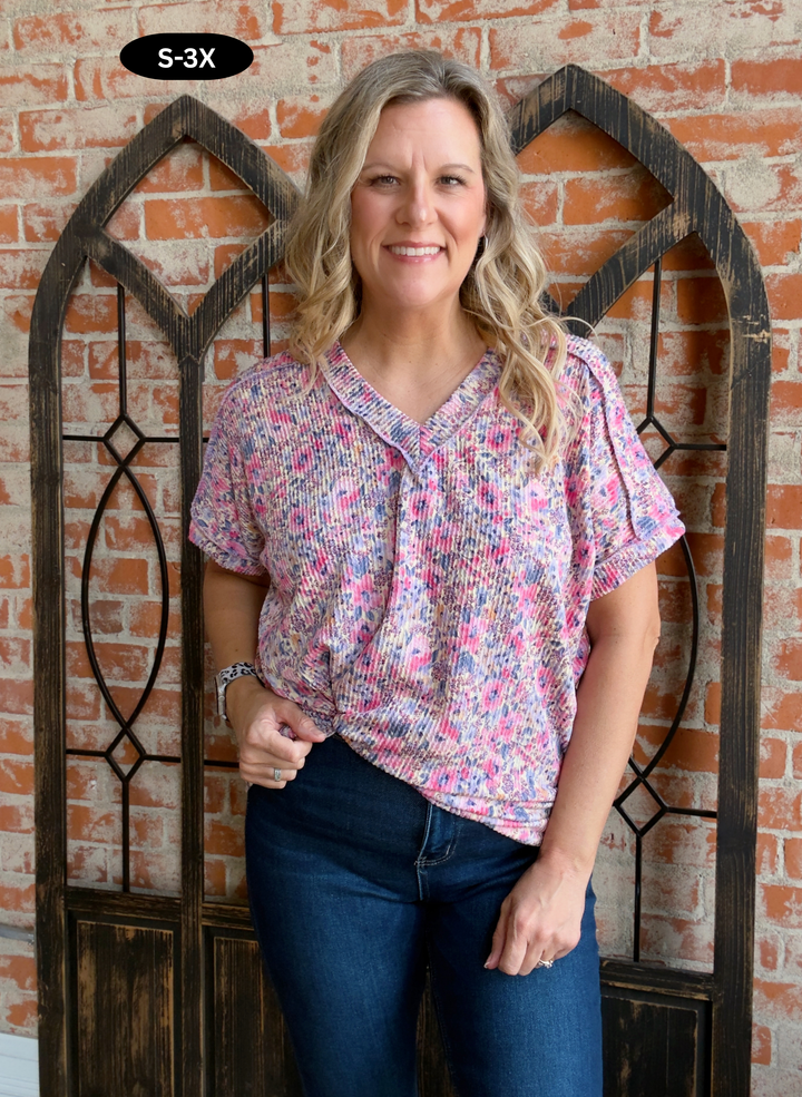 Field Of Wildflowers Ribbed Tee