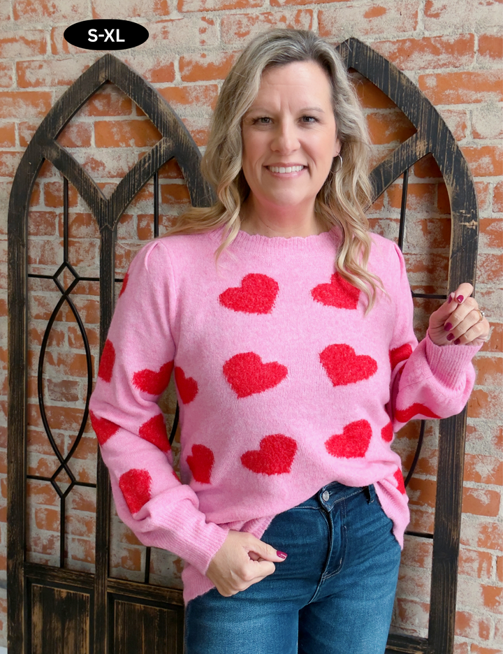 Sending Love Letters Heart Sweater