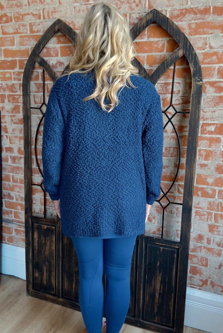 Wrap Me In Warmth Popcorn Cardigan-Green/Blue Tones
