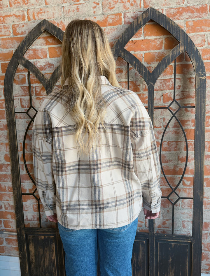 A Little Rumor Cream Plaid Flannel
