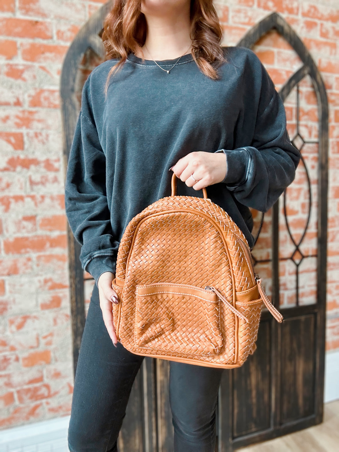 Camel Woven Backpack