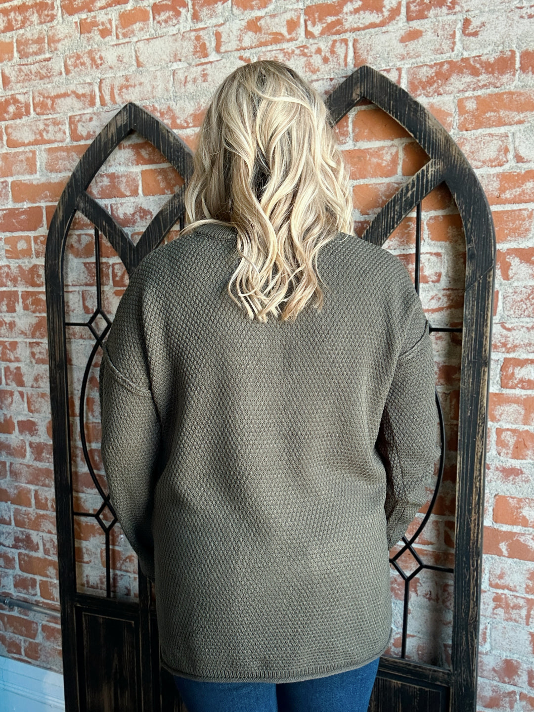 On My Side Button Henley Sweater-Multiple