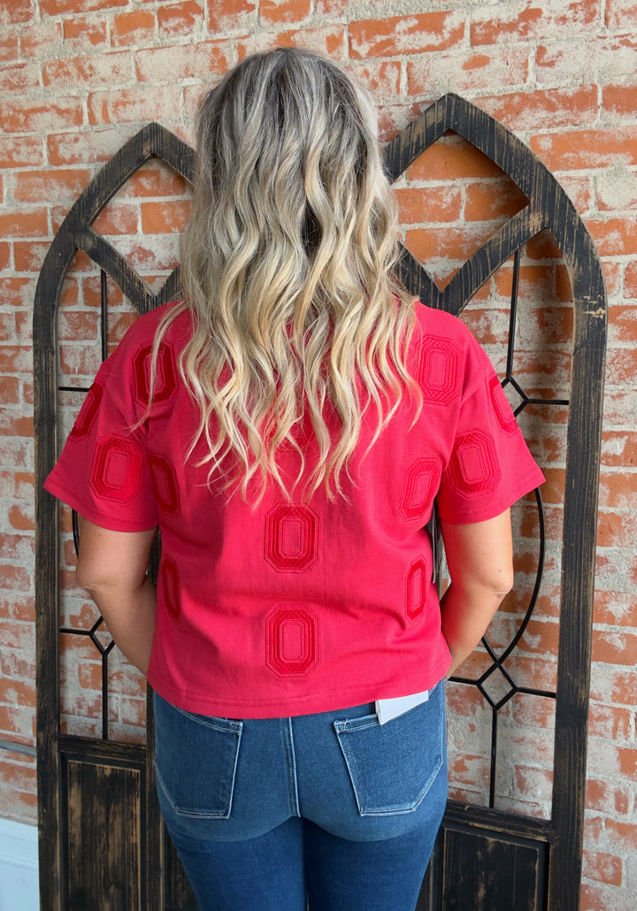 Rep It Embroidered Cropped Tee