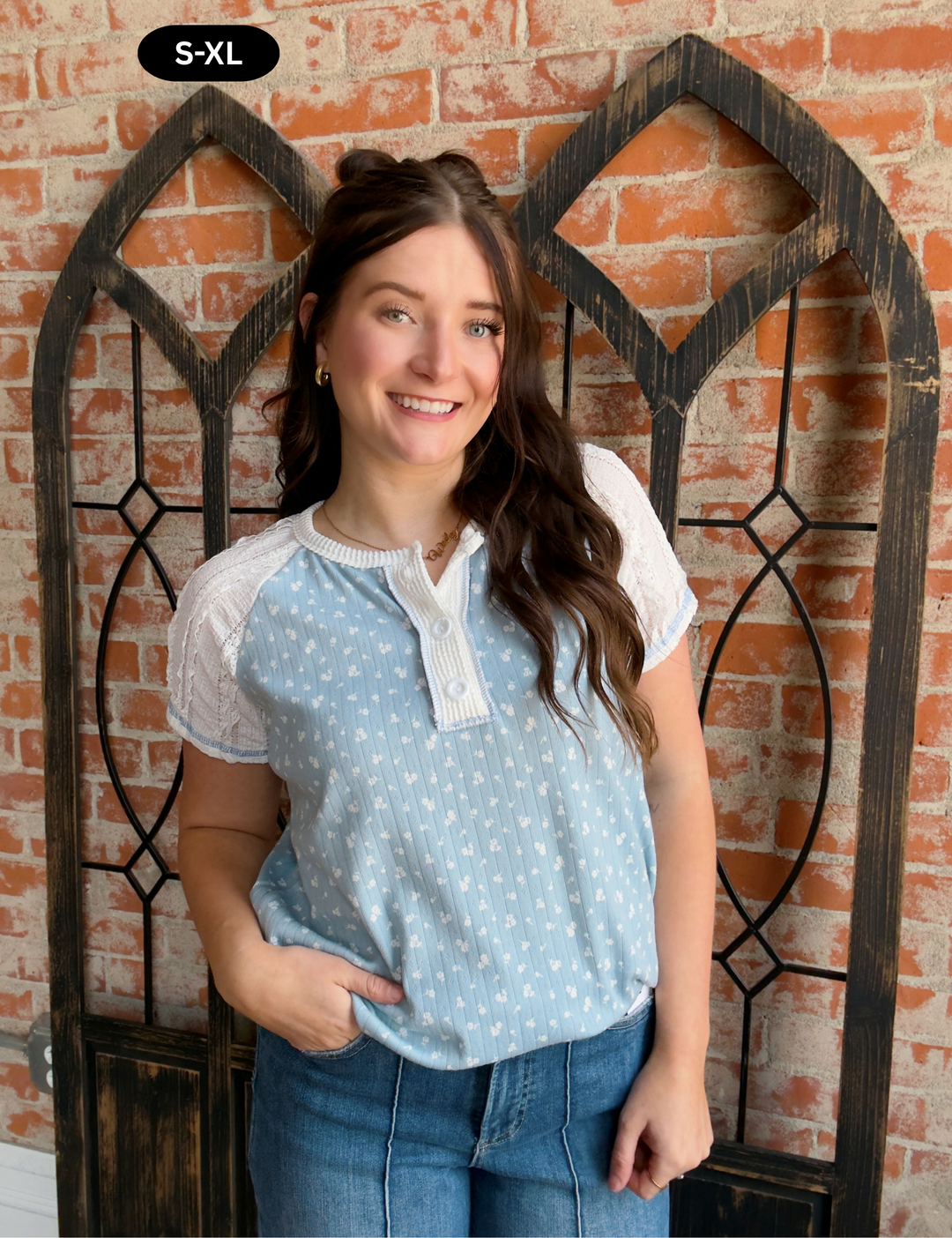 Hold My Hand Crochet Sleeve Henley