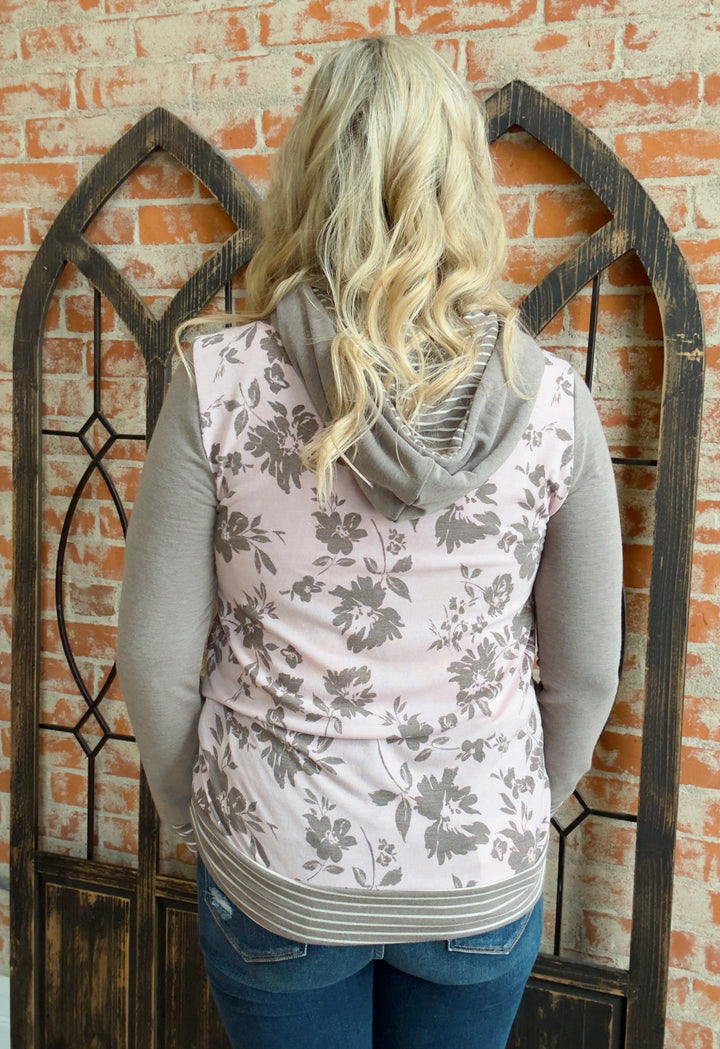 Chocolate Strawberry Floral Hoodie