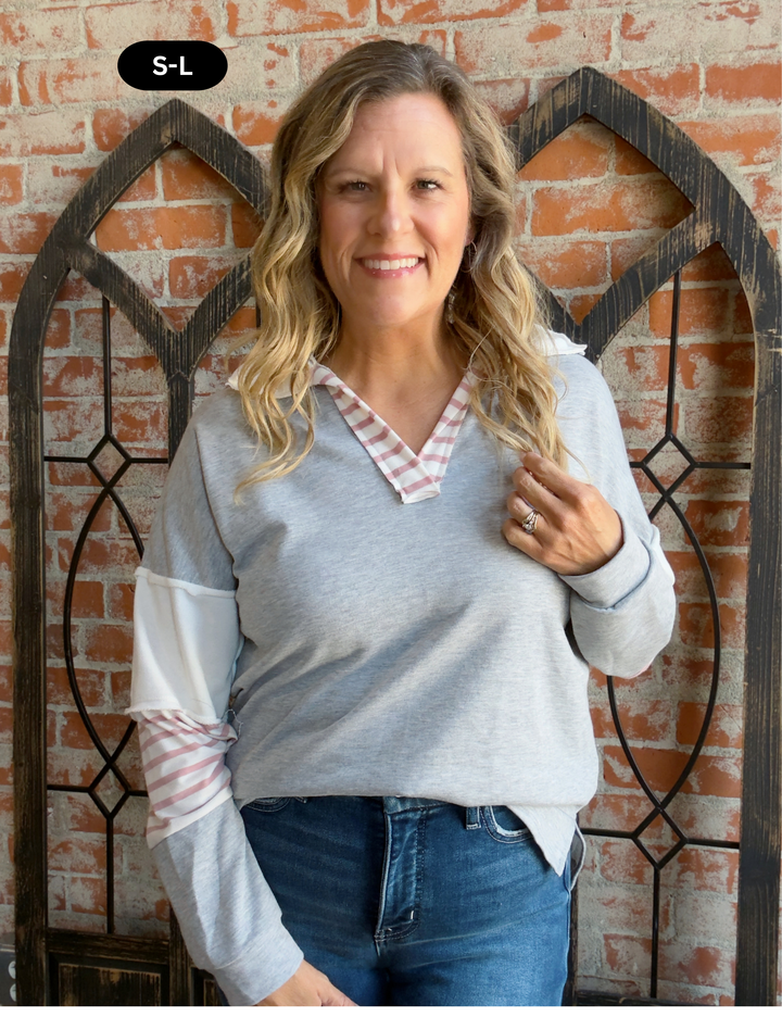 For Good Reason Collared Long Sleeve