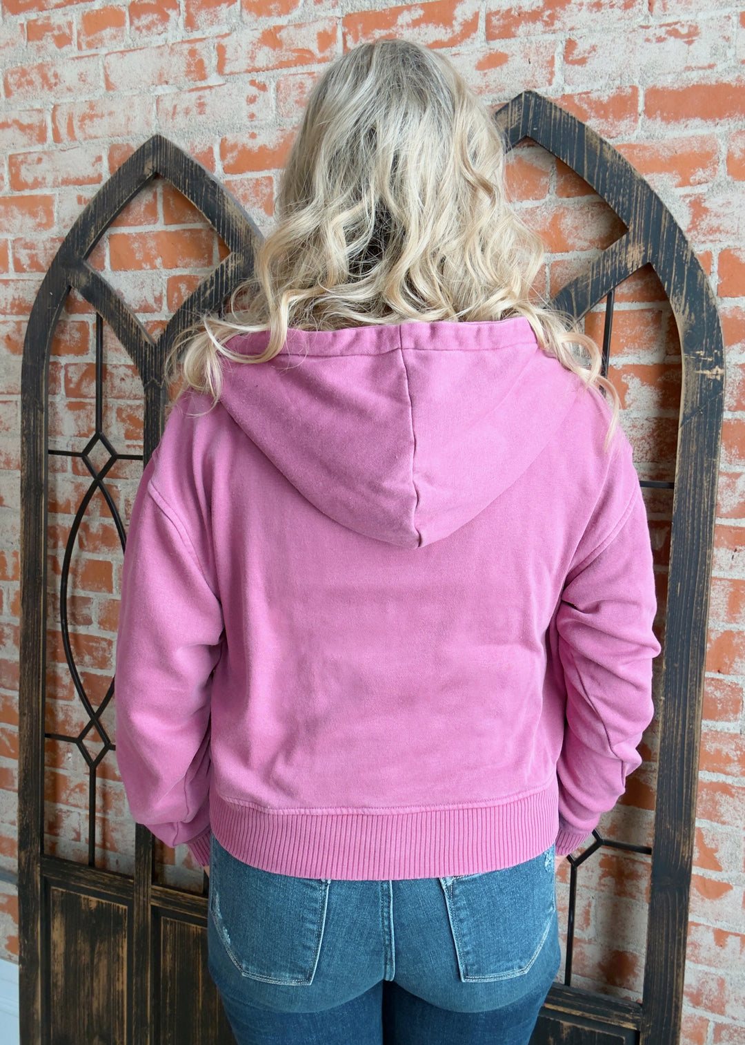 Think Again Half Zip Hoodie-Cabernet