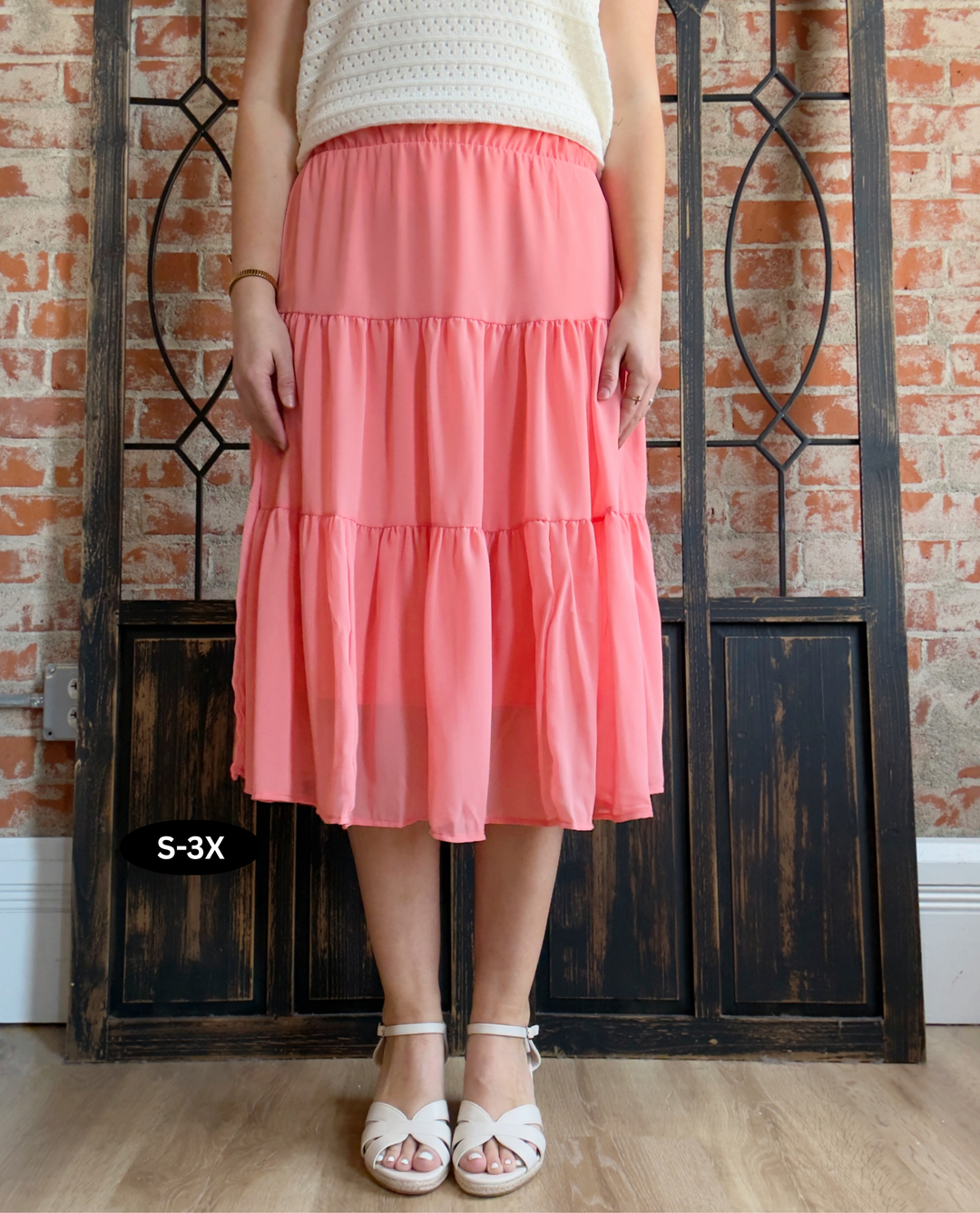 Sunday Mornings Skirt-Coral