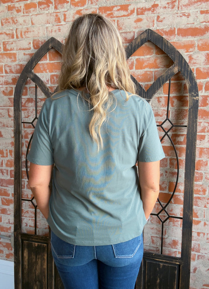 On My Time Basic Tee-Eucalyptus