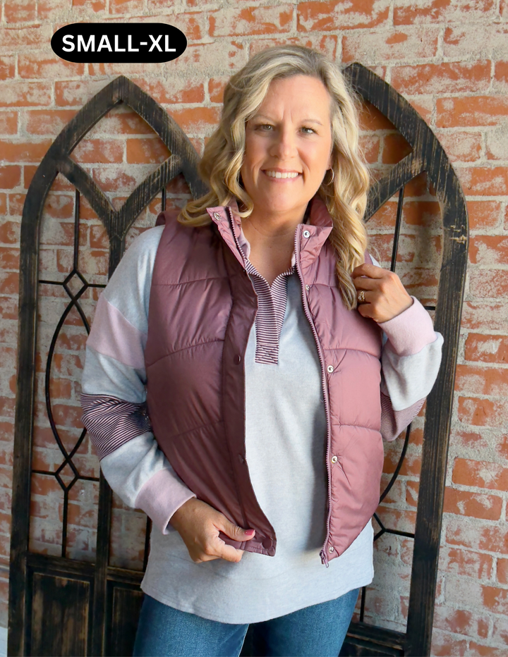 Live The Dream Vest- Mauve