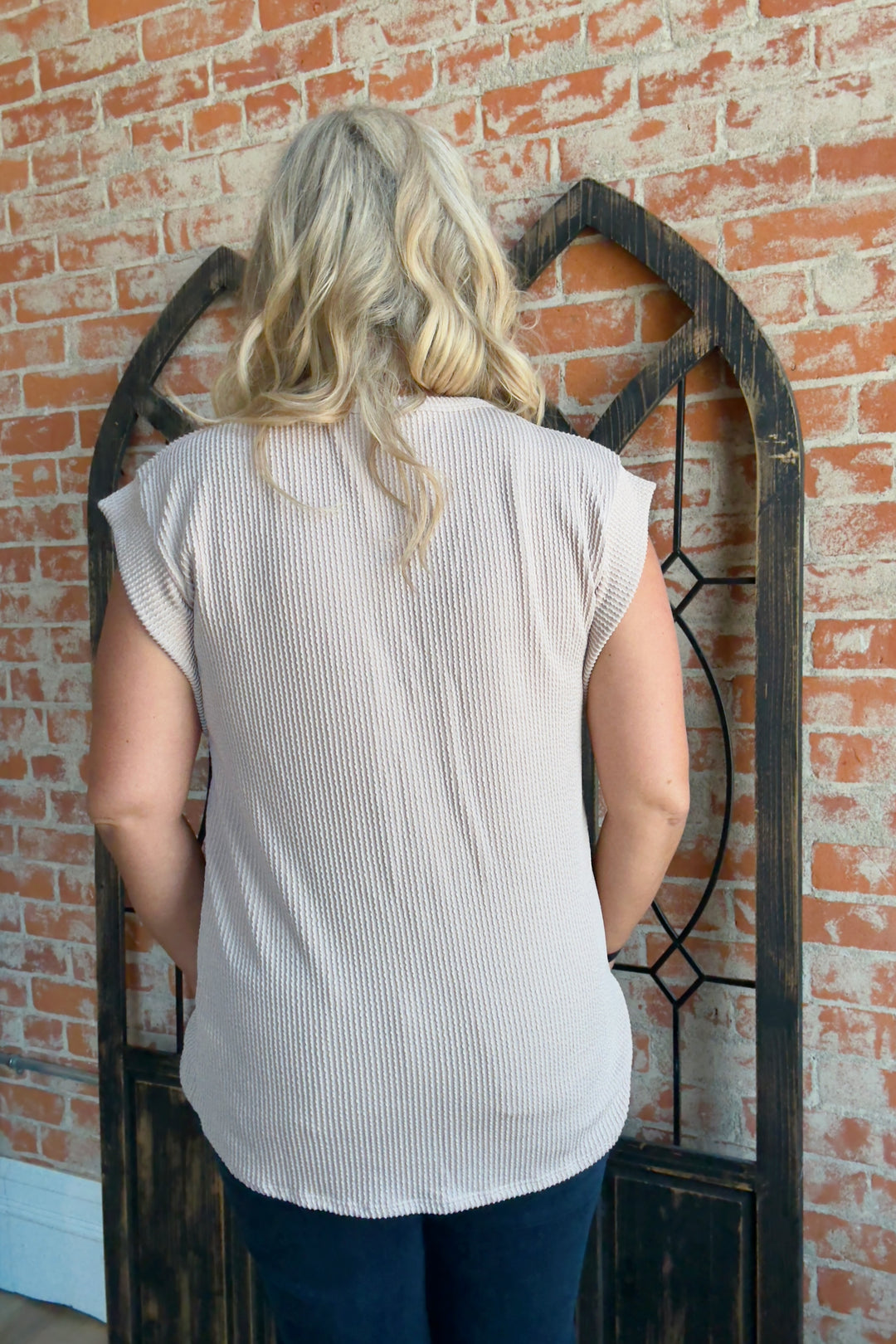 Keeping Quiet Taupe Ribbed Dolman